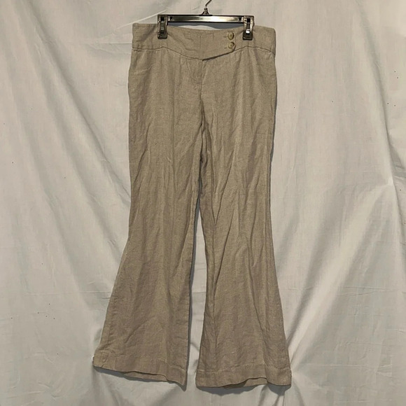 cream / beige Michael Michael Kors 100% linen pants size 8 - Picture 1 of 6